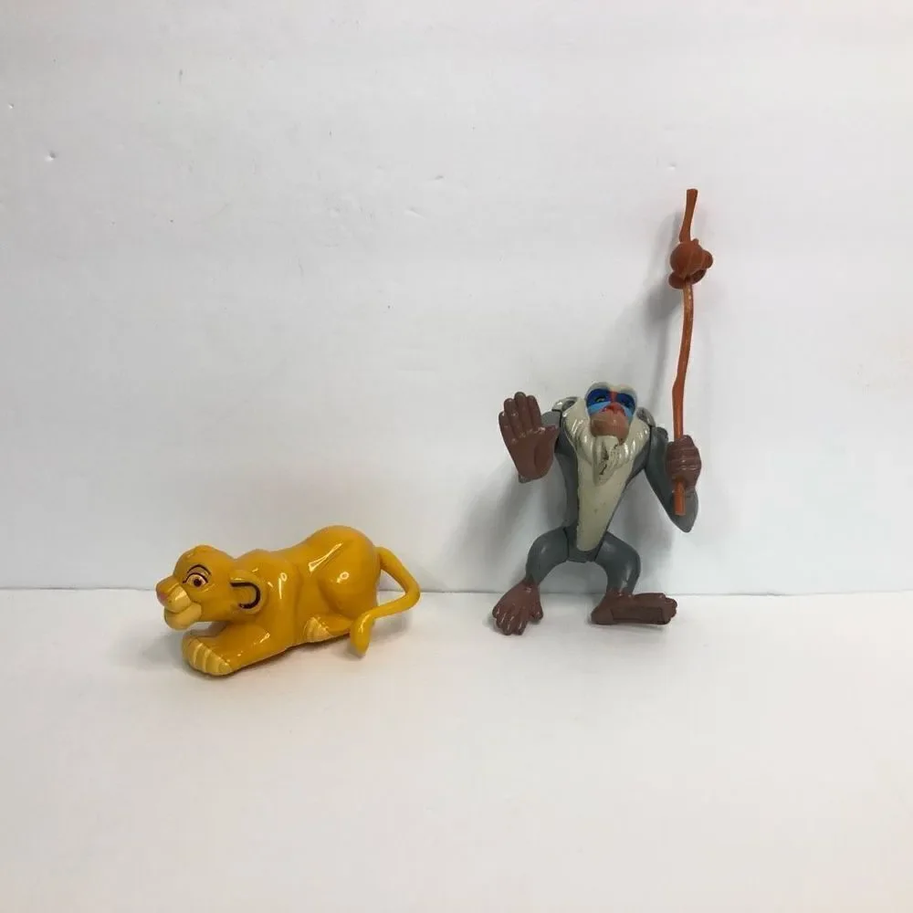 vintage 1994 disney the‎ lion king burger king toy lot of 2 young simba rafiki